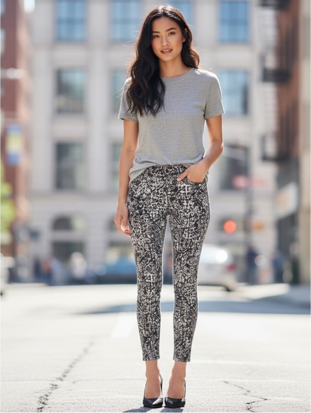 27 Frame Denim Le High Abstract Animal Print Skinny Jeans
